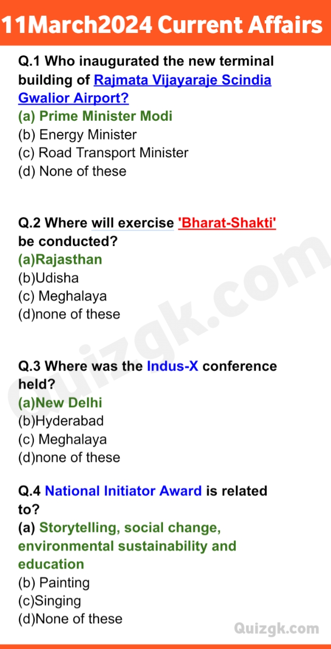 11 march 2024 current affairs questions image 