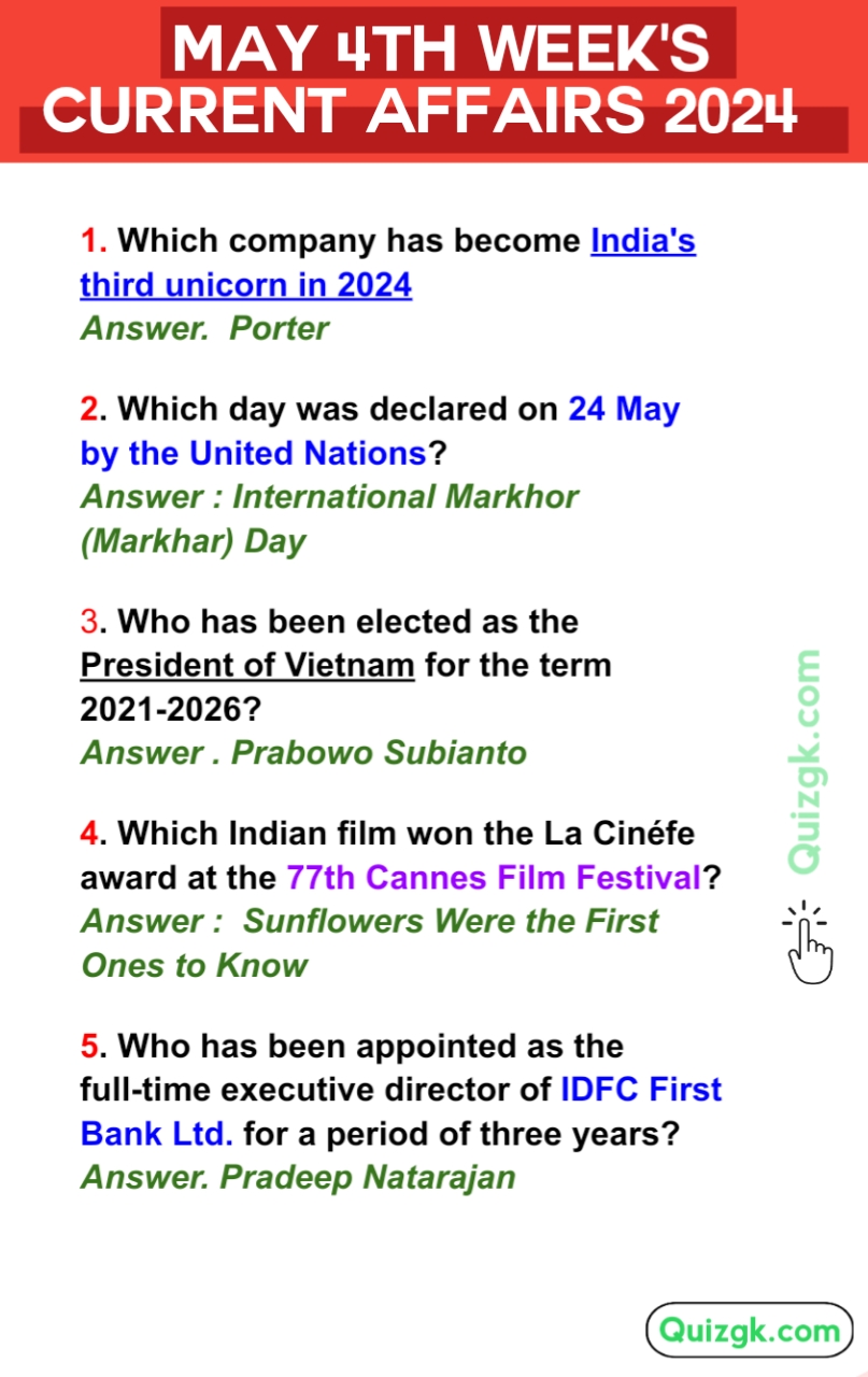 May 4th Weekly Current Affairs 2024