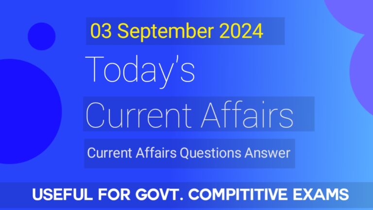 3 September 2024 Current affairs English