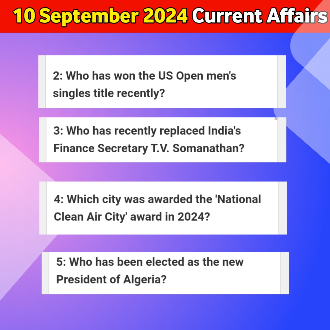 Daily Current Affairs 10th September 2024