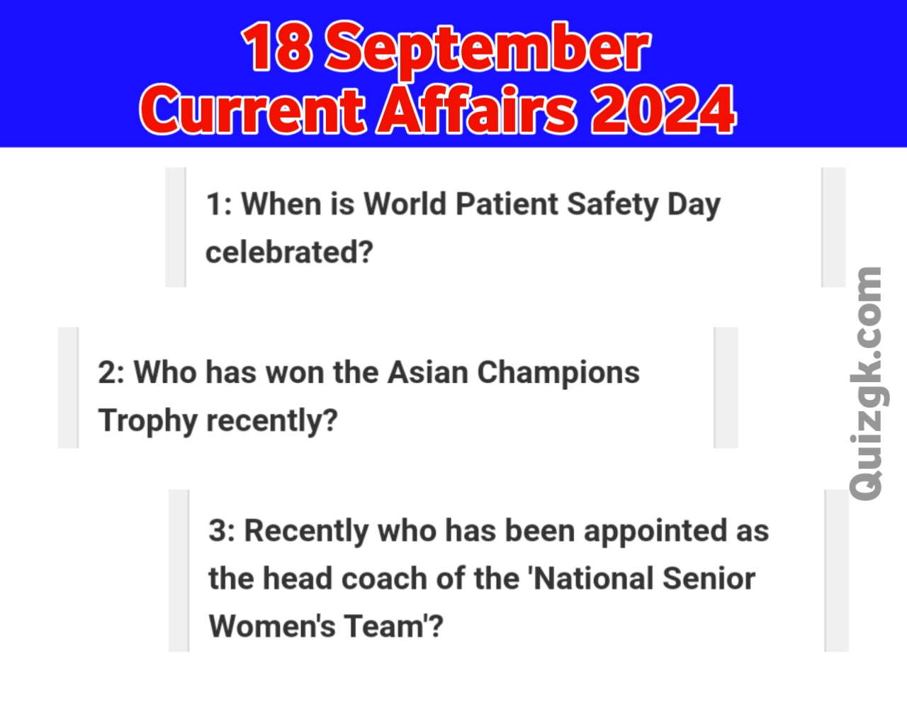 18 September 2024 Daily Current Affairs Questions 