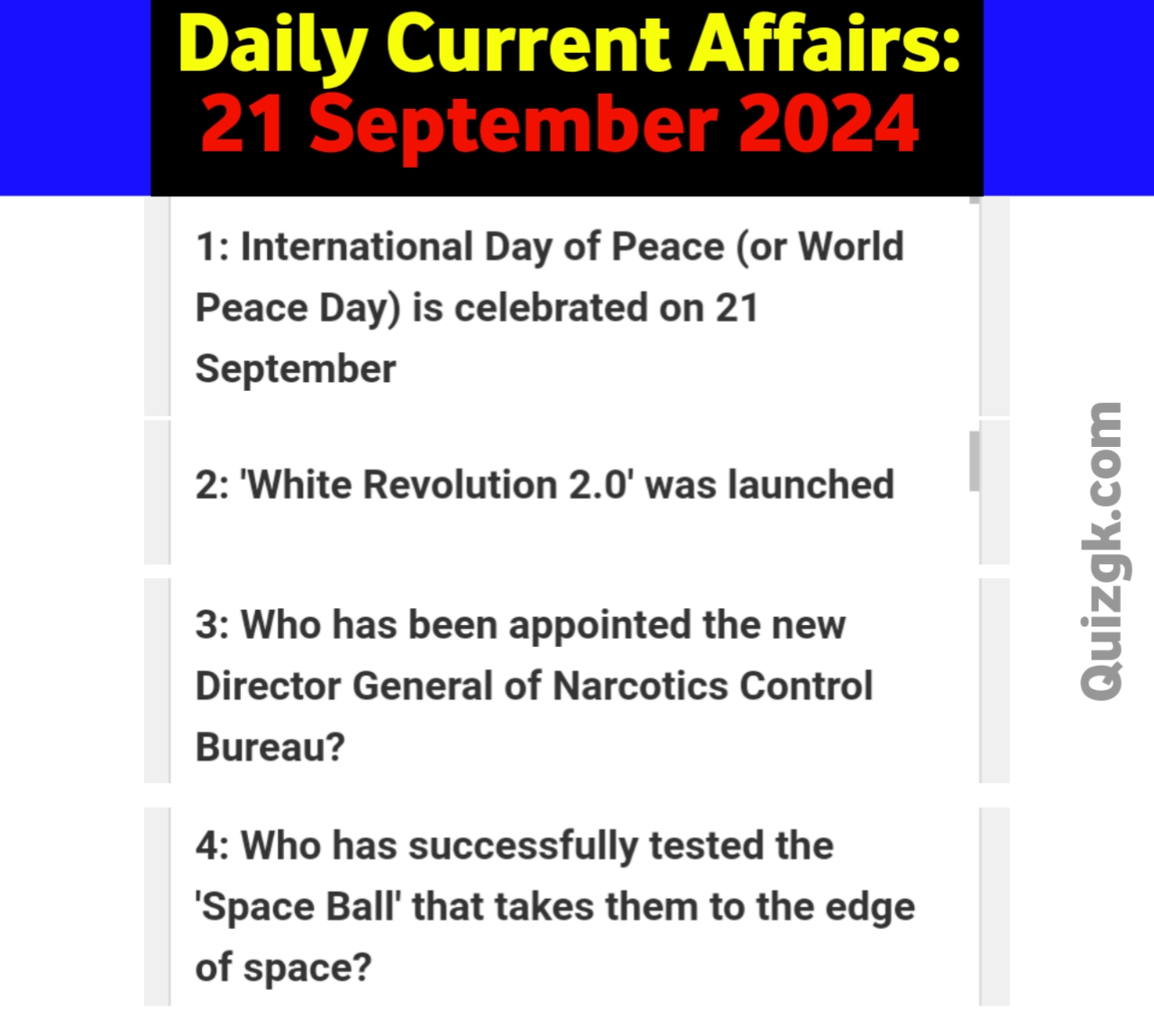 Daily Current Affairs : 21 September 2024