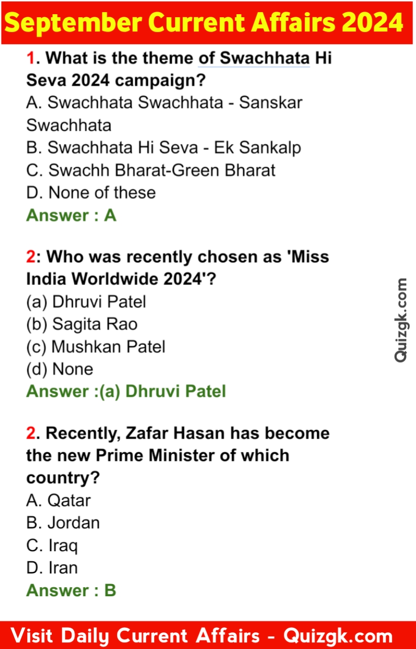 September Current Affairs English 2024