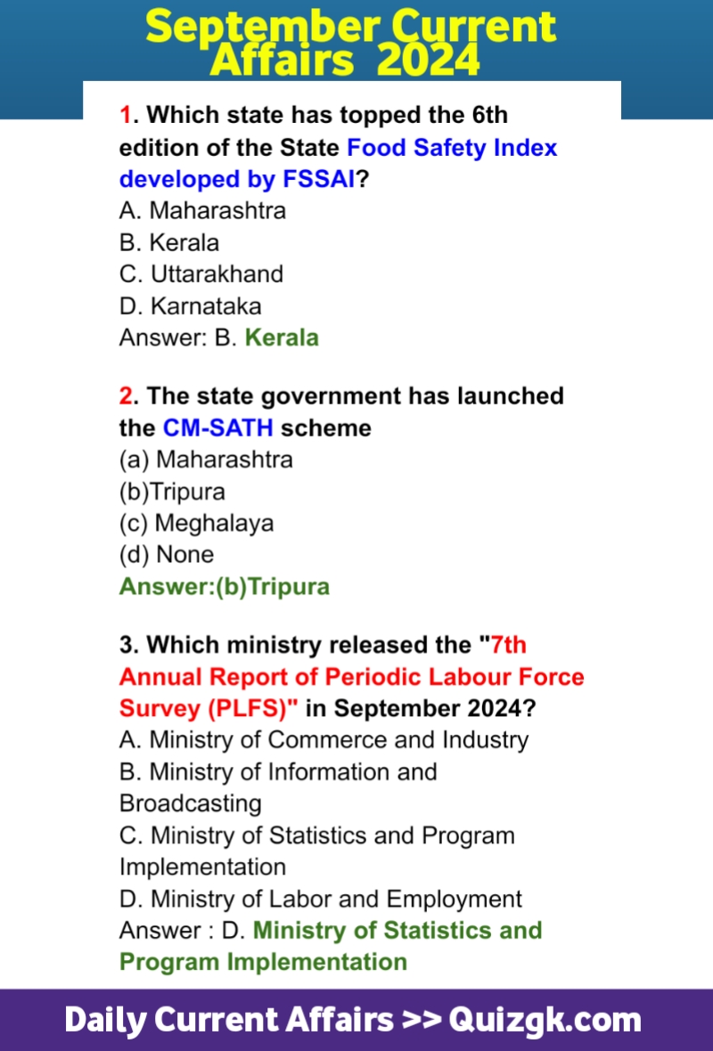 September Current Affairs 2024 