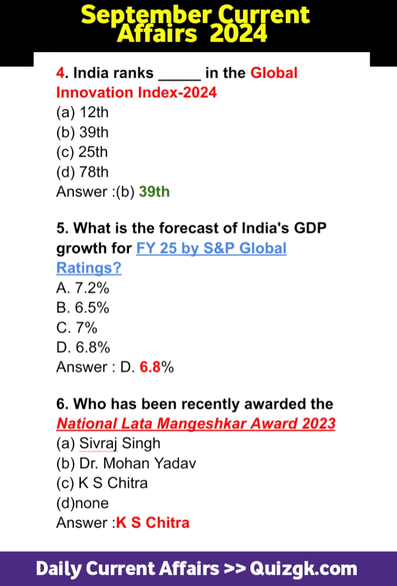 September Current Affairs 2024