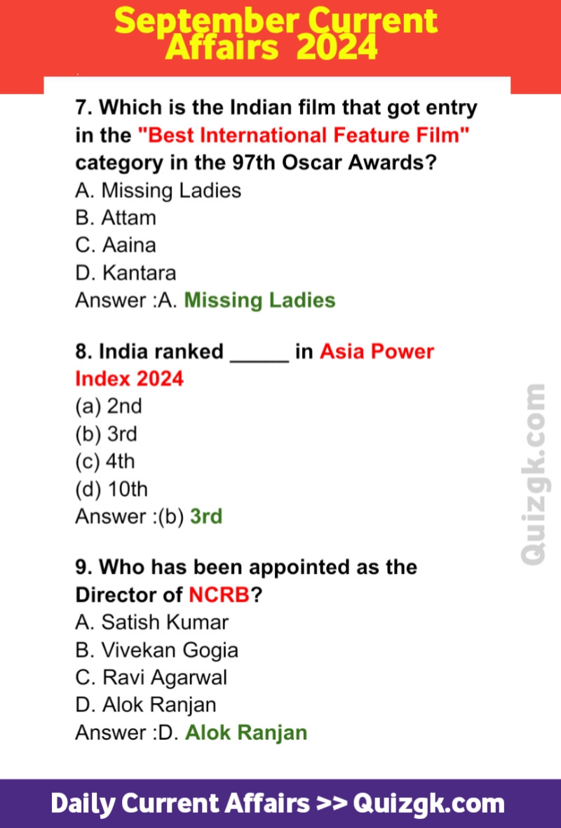 September Current Affairs 2024
