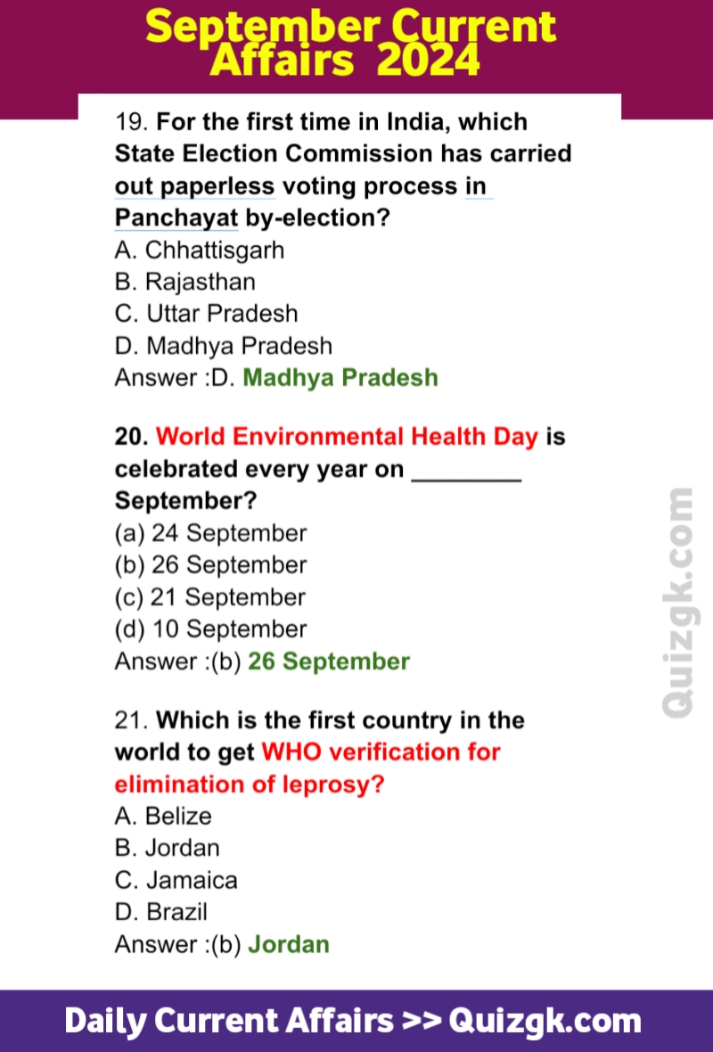 September Current Affairs 2024